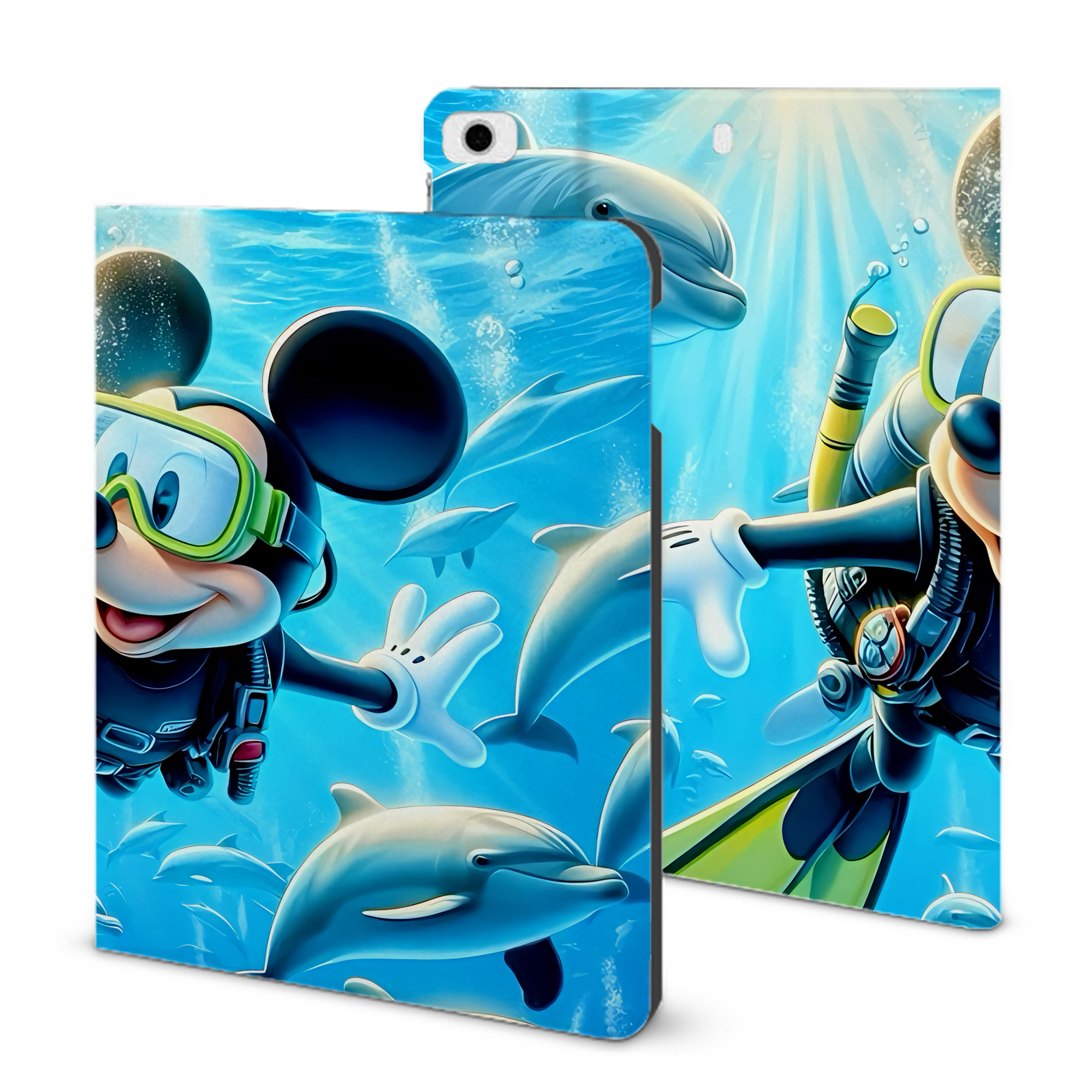 （画像用） ミッキーマウス Mickey Mouse IPad ケース ブック型 PUレザー TPU 耐衝撃 軽量 薄型 ペン収納なし 全面保護 IPad 各モデル対応
